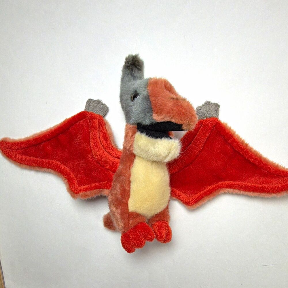 Adventure Planet Pterodactyl Plush Stuffed Animal Red Gray Beige
